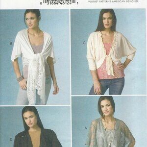 Sewing Pattern Vogue V9121 Elizabeth Gillett Jacket Shrugs Boleros L-XXL16-26 UC